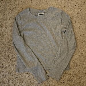 Gray Long Sleeve Top